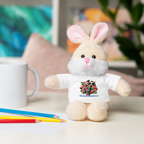 Custom Photo Festive Poinsettia Stuffed Animals with Tee